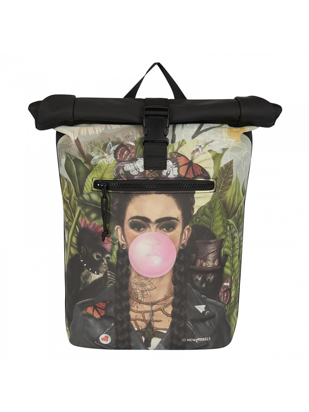 Velký rolovací batoh New Rebels Buble – Flowers Exotic